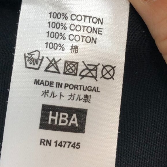 Hood By Air Blue and black/white Colorblock Striped Logo T-Shirt size S - Picture 15 of 16